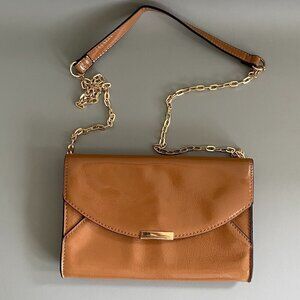 Call It Spring Patent Tan Chain Strap Bag